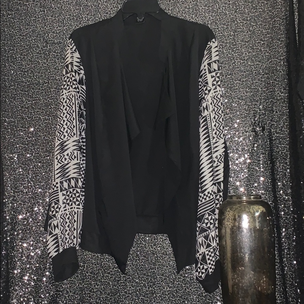 Plus Size Open Front Jacket